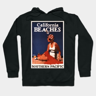 Girl on the Beach California Beaches USA America Art Deco Vintage Tourism Hoodie